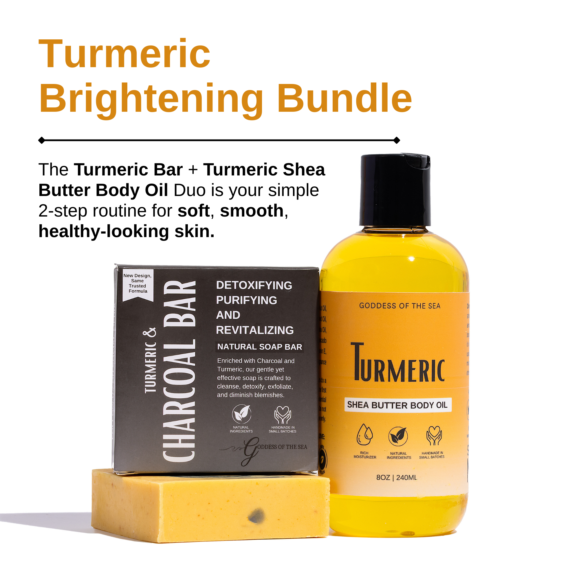 Turmeric Charcoal Bar & Body Oil Bundle