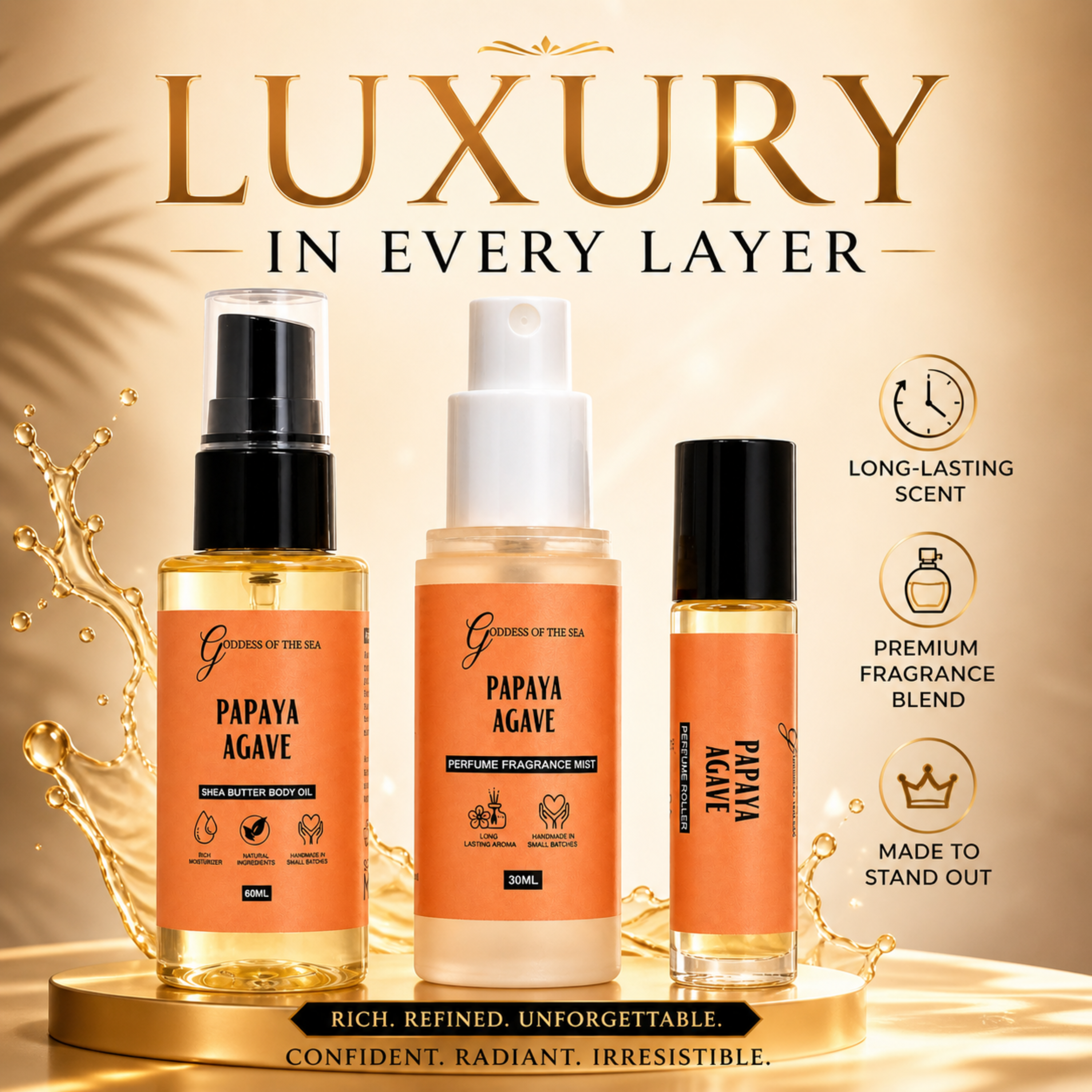 Papaya Agave Travel Layering Trio Bundle
