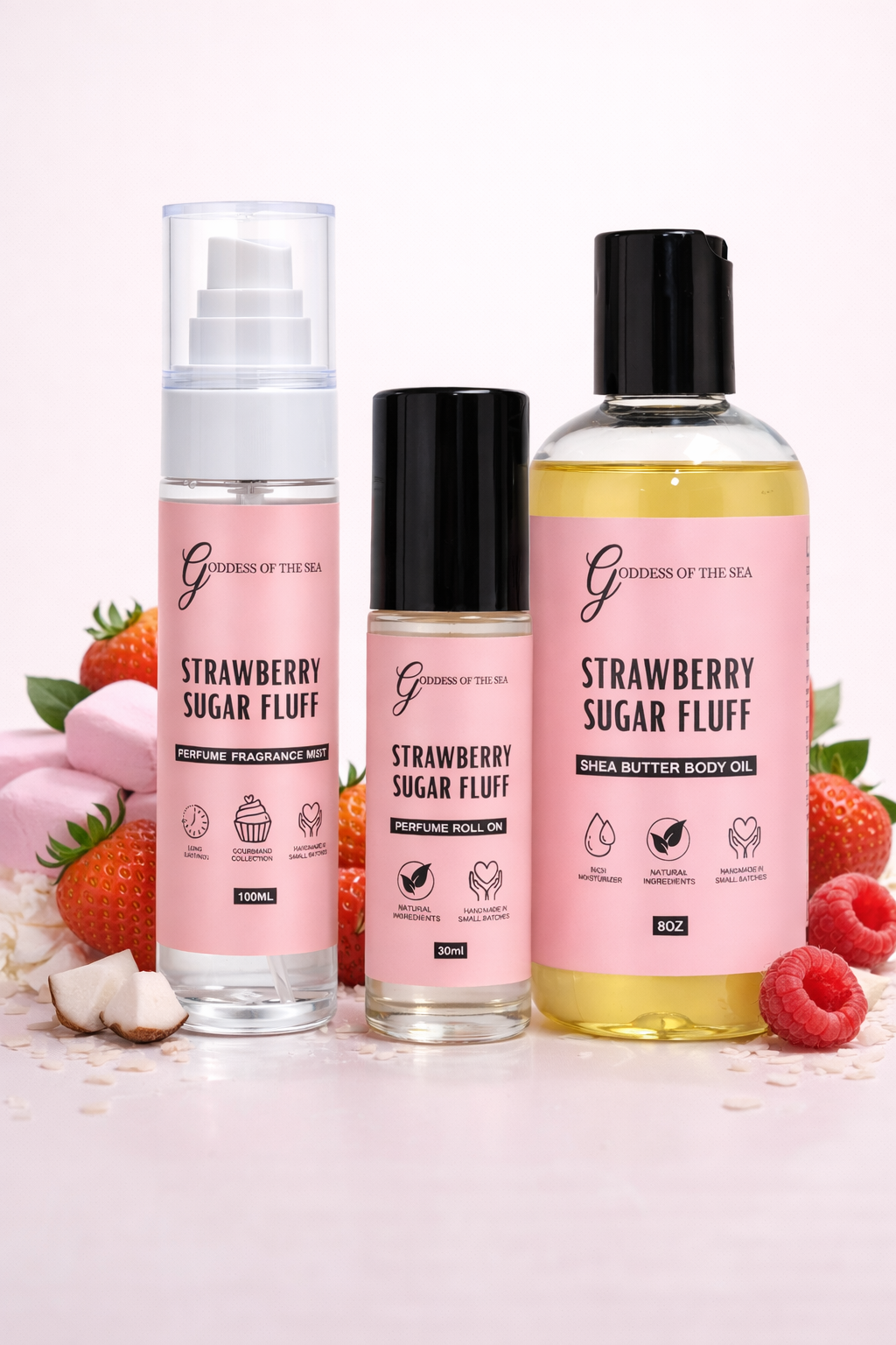 Strawberry Sugar Fluff Trio Bundle