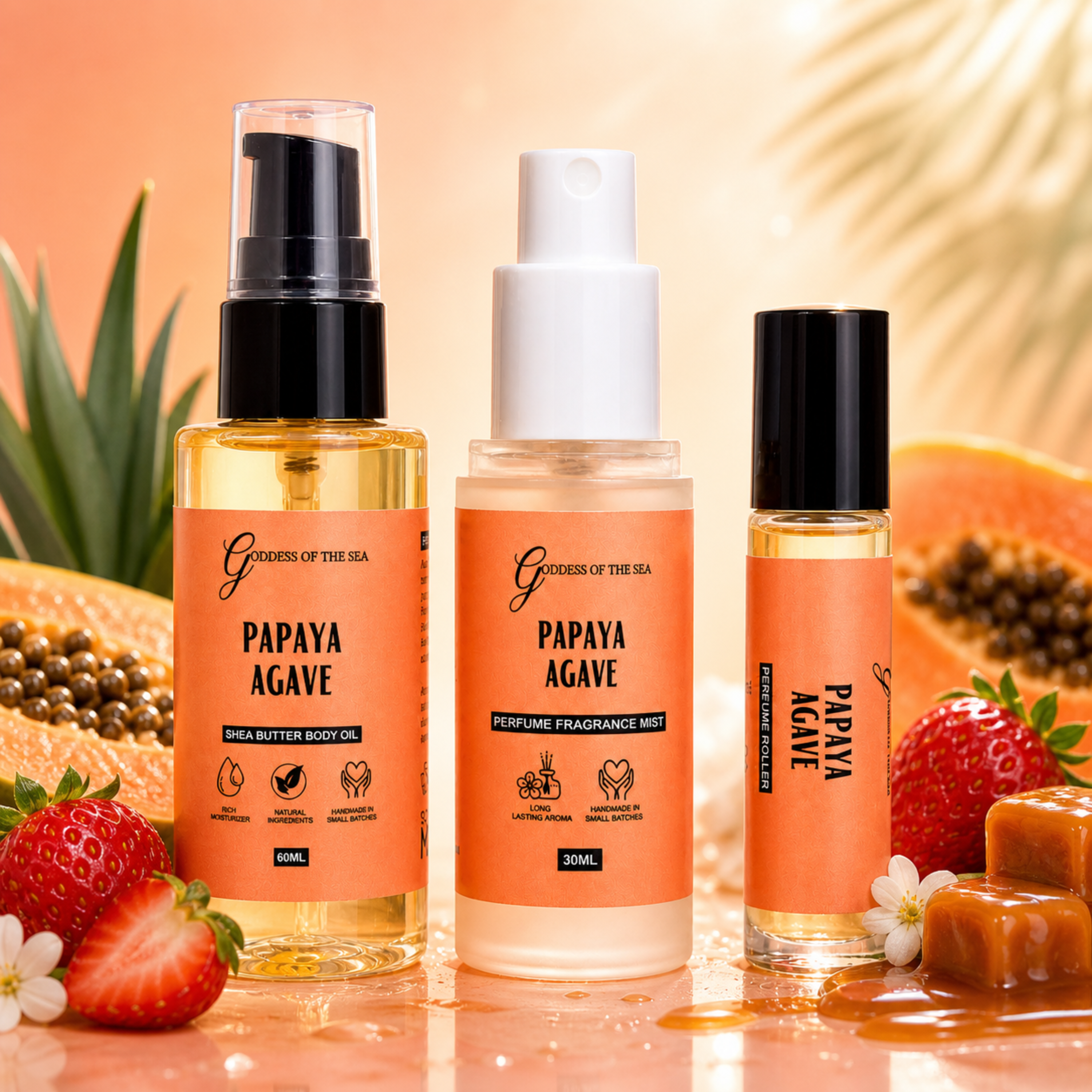 Papaya Agave Travel Layering Trio Bundle