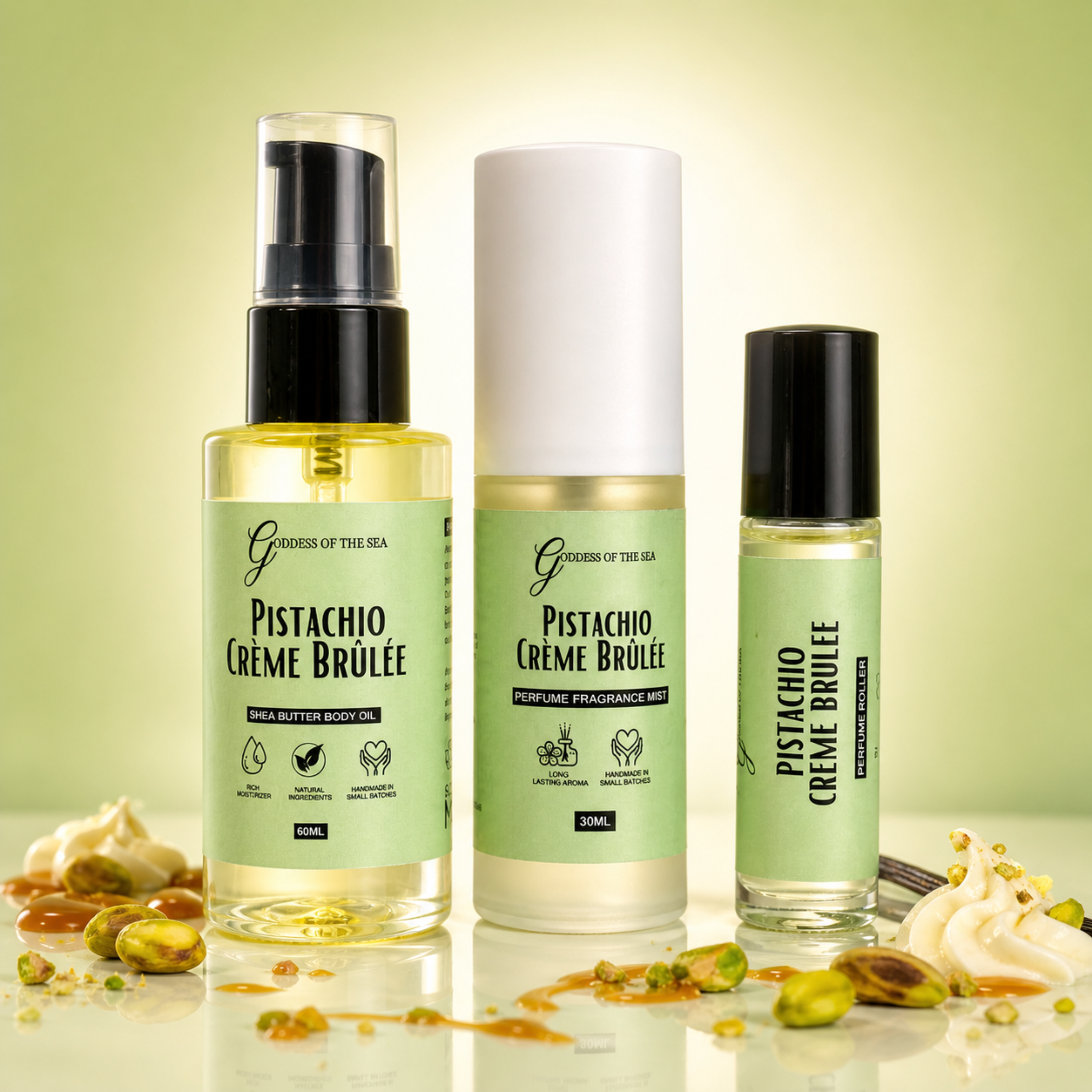 Pistachio Creme Brulee Travel Layering Trio Bundle