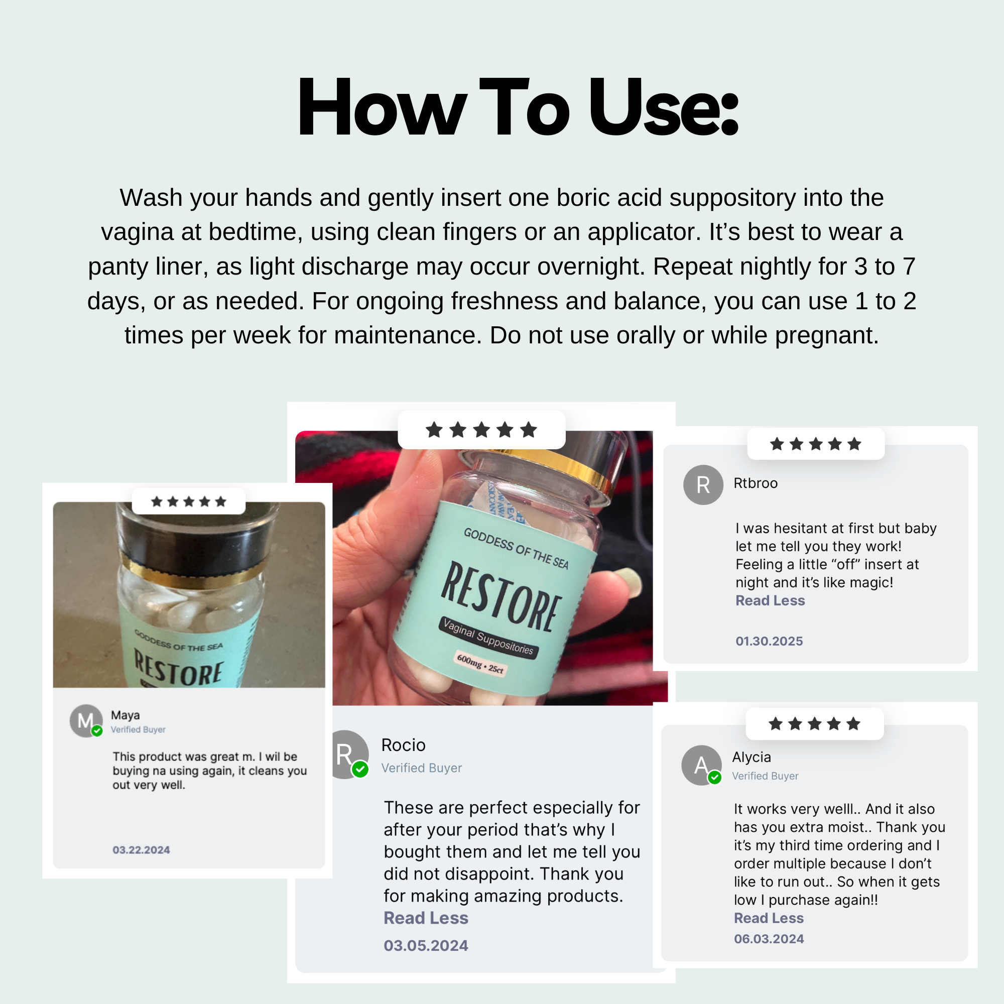 Restore - Boric Acid Suppositories