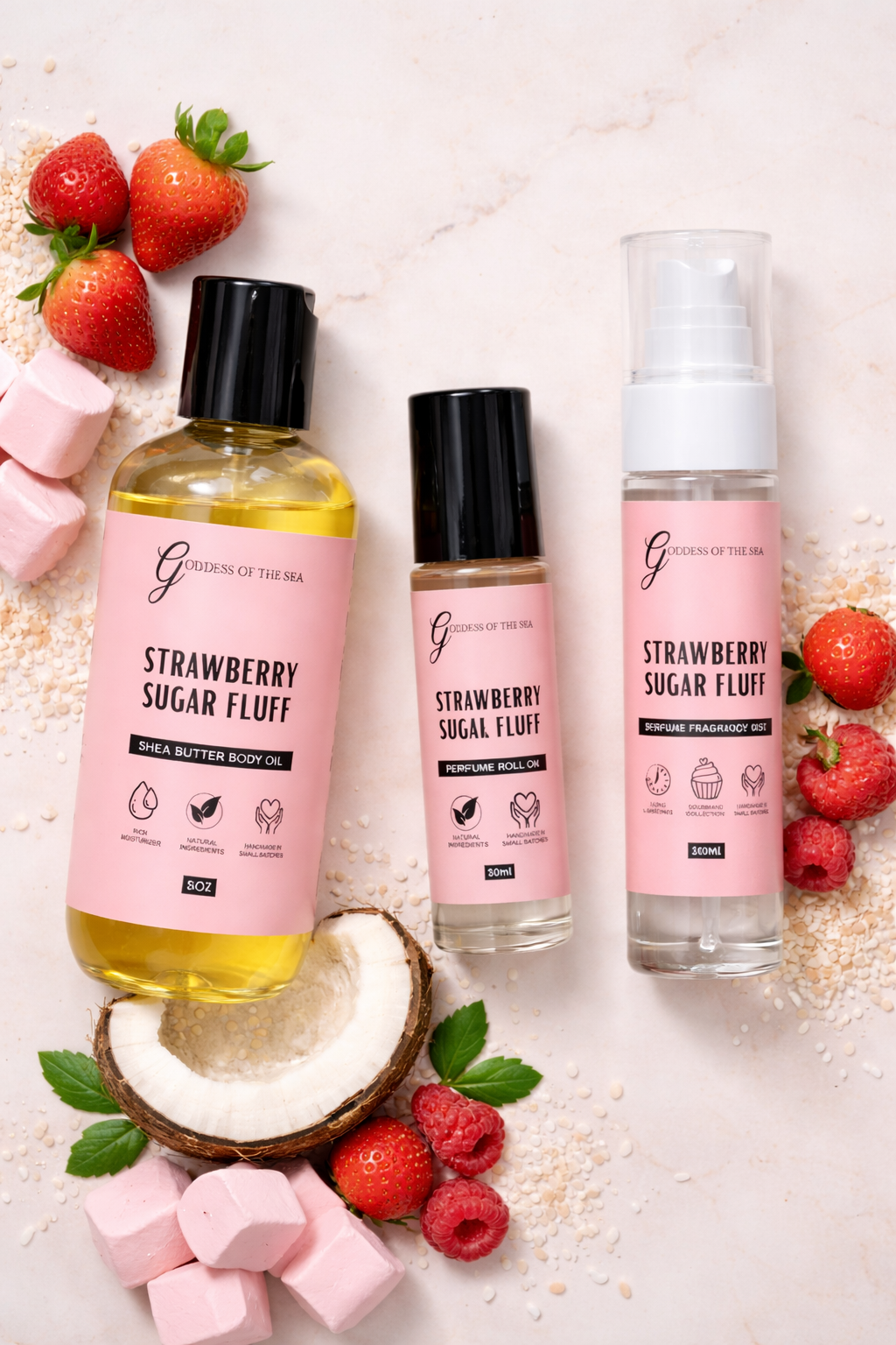 Strawberry Sugar Fluff Trio Bundle